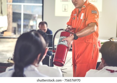 Basicfire Fighting And Evacuation Fire Drill Training On November 15 , 2017 In Bangkok, Thailand.