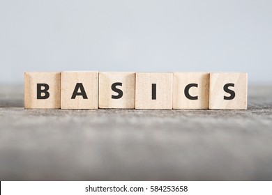 BASICS word made with building blocks