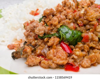 Basil Ground Pork With Jasmine Rice