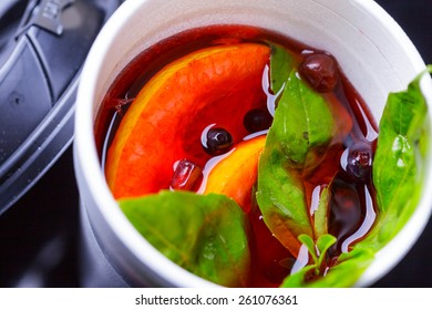 Basil Tea With Black Currants