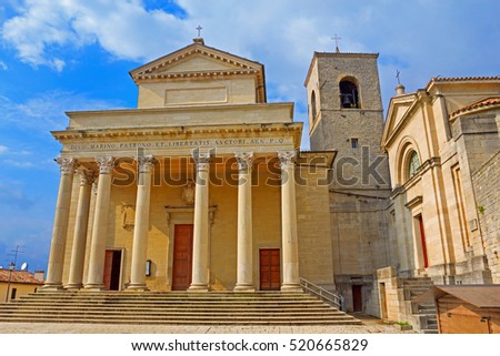Basilica Del Santo in San Marino, Italy. The Basilica Del Santo is very popular touristic place. 