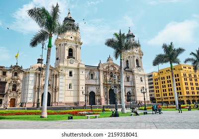 The Basilica Metropolitan Cathedral In The Historic Centre Of Lima, Peru.