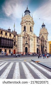 The Basilica Metropolitan Cathedral In The Historic Centre Of Lima.