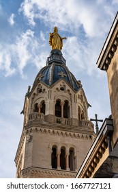 The Basilica of Notre-Dame of Fourviere, La Basilique Notre Dame de Fourviere in Lyon, France, Europe