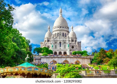Basilica Sacre Coeur in Montmartre in Paris, France