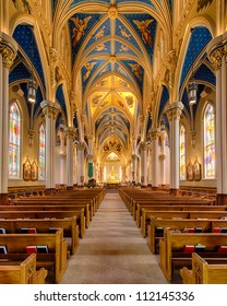 Basilica Of The Sacred Heart On The Campus Of The University Of Notre Dame In South Bend, Indiana