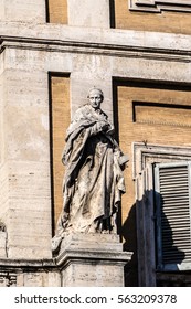 Basilica Of Saint Mary Major (Basilica Di Santa Maria Maggiore, 1743) - Papal Major Basilica And Largest Church In Rome Dedicated To Blessed Virgin Mary. Italy. Fragments Of The Facade.