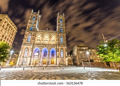 Basilique Notre Dame De Montreal At Night