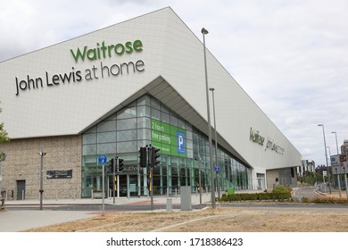 Basingstoke, Hampshire, UK 07 18 2018 The Waitrose and John Lewis at Home Building in Basingstoke, Hampshire, UK
