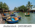 Basket boat tour view  lagoon in hoi an, Danang vietnam