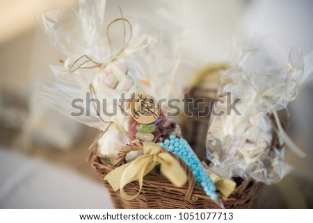 Basket Candy Bags Guests Receive Wedding Stock Photo Edit Now