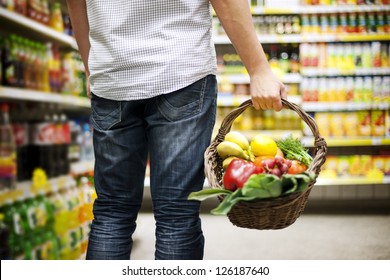 Basket Filled Healthy Food