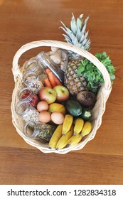 Basket with fruit and vegetables 