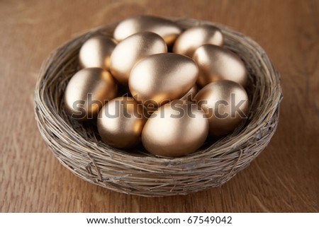 A basket of golden eggs