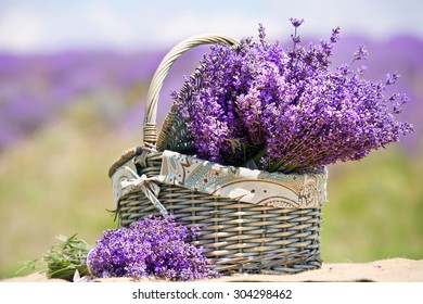 Basket With Lavender Flowers