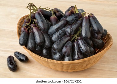 Basket with ripe Sweet Sapphire grapes close up - Shutterstock ID 1667237251