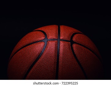 Basketball Ball On Black Background.