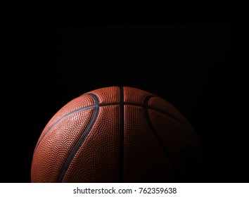 Basketball Ball On Black Background.