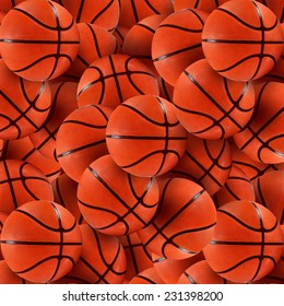 Basketball Balls Pattern Background