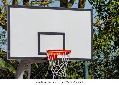 basketball basket in an outdoor court