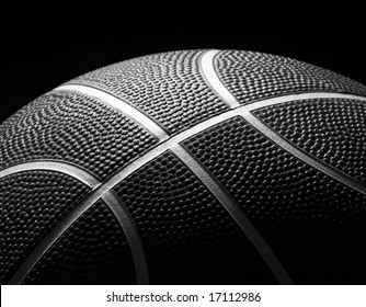 Basketball Closeup Low Key Image Of A Black And White Basketball And Its Textures