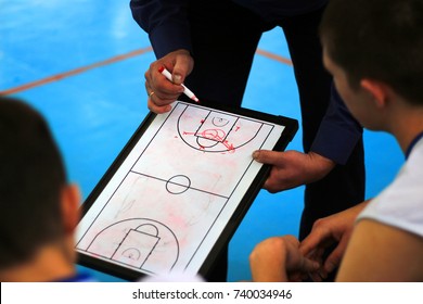 Basketball Coach On The Court