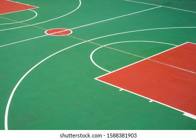 Basketball Court Closeup, Outdoor Basketball Field