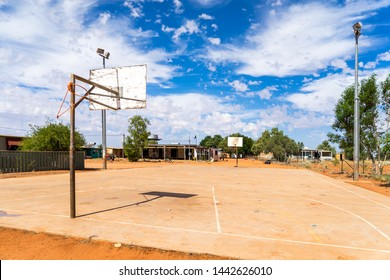 Basketball Court In Remote Outback Indigenous Aboriginal Community In The Pilbara Region Of Western Australia.