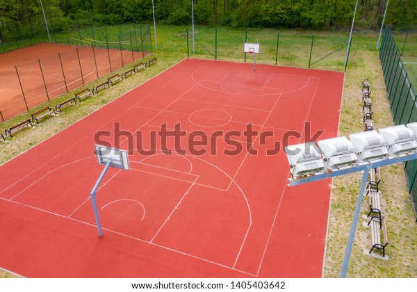 Basketball Court Top View Court Baseline Stock Photo Edit Now