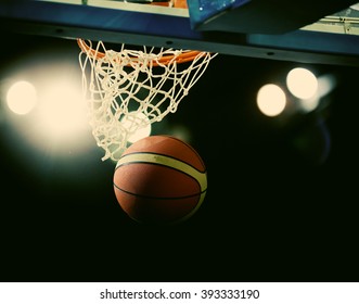 Basketball Going Through Hoop Sports Arena Stock Photo (Edit Now) 526162993