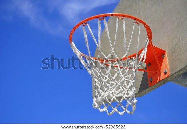 Basketball Hoop Against Pretty Blue Sky Parks Outdoor