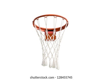 Basketball Hoop With Net Isolated On White Background