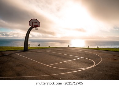 basketball hoop under the sunset - Powered by Shutterstock