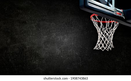 Basketball hoops against dark concrete background. Banner art concept
 - Powered by Shutterstock