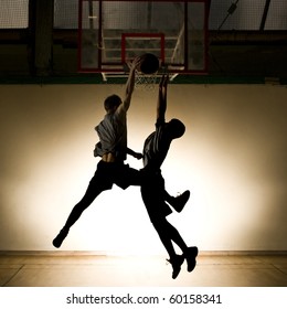 Basketball Jump - Black Silhouette