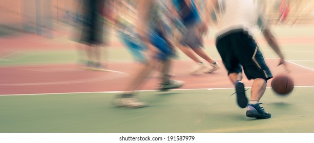 The Basketball Match In The Campus