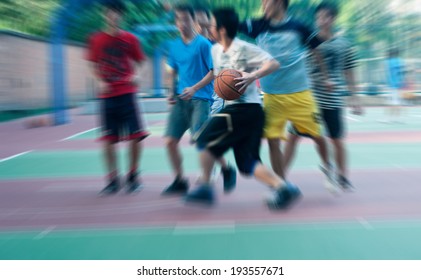 The Basketball Match In The Campus