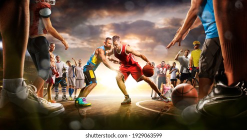 Basketball Multi Sports Grand Arena Collage Boxing Basketball Soccer Football Volleyball Tennis Fitness Cycling Baseball Ice Hockey