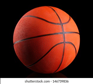 Basketball On Black Background