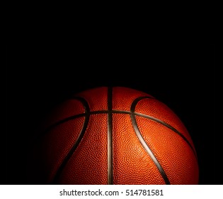 Basketball On A Black Background