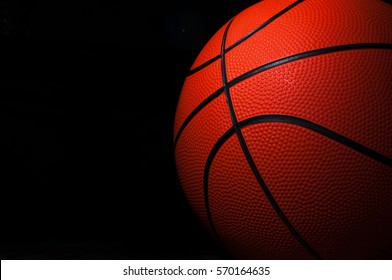 Basketball On A Black Background