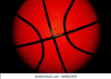 Basketball On Black Background