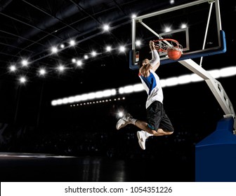 Basketball Player In Action In Gym