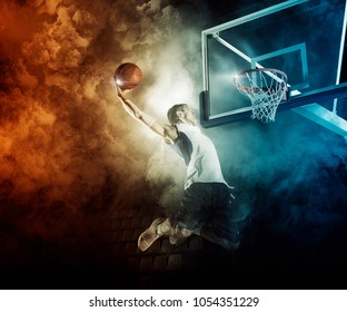 Basketball Player In Action In Gym