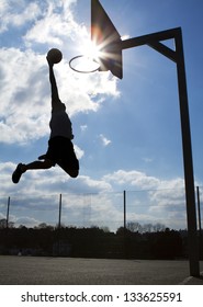 Basketball Player Dunk Silhouette