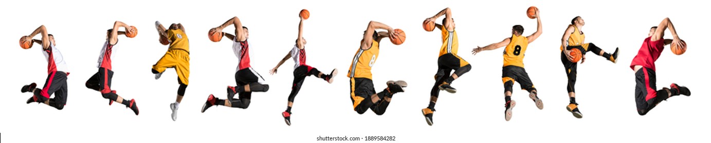 Basketball player isolated on white background. Set - Powered by Shutterstock