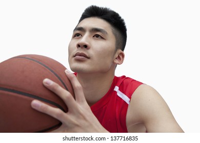 Basketball Player Lining Up His Shot