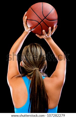 Similar – Image, Stock Photo Young female basketball player in an urban court