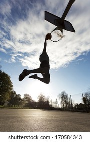 Basketball Player Slam Dunk SIlhouette