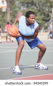 Basketball Player In Triple Threat Pose